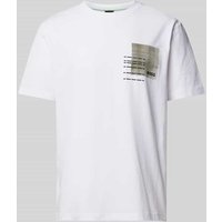 BOSS Green T-Shirt mit Label-Print Modell 'Teebero' in Weiss, Größe L von BOSS Green