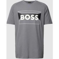 BOSS Green T-Shirt mit Label-Print in Anthrazit, Größe M von BOSS Green