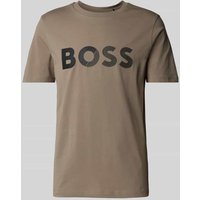 BOSS Green T-Shirt mit Label-Print in Beige, Größe XL von BOSS Green