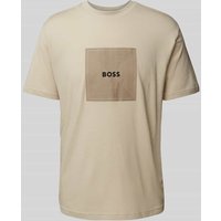 BOSS Green T-Shirt mit Label-Print in Beige, Größe XXL von BOSS Green