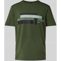 BOSS Green T-Shirt mit Label-Print in Dunkelgruen, Größe L von BOSS Green
