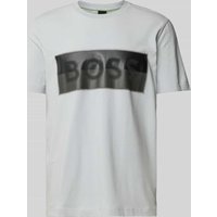 BOSS Green T-Shirt mit Label-Print in Hellgrau, Größe L von BOSS Green
