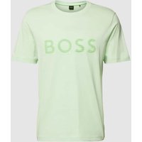 BOSS Green T-Shirt mit Label-Print in Hellgruen, Größe M von BOSS Green