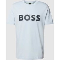 BOSS Green T-Shirt mit Label-Print in Rauchblau, Größe XXL von BOSS Green