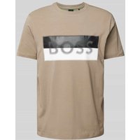 BOSS Green T-Shirt mit Label-Print in Sand, Größe M von BOSS Green