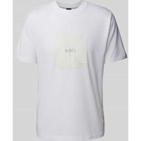 BOSS Green T-Shirt mit Label-Print in Weiss, Größe M von BOSS Green
