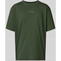 BOSS Green T-Shirt mit Label-Print und Rundhalsausschnitt in Dunkelgruen, Größe XXL von BOSS Green