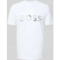 BOSS Green T-Shirt mit Logo-Print und Rundhalsausschnitt in Weiss, Größe XXL von BOSS Green