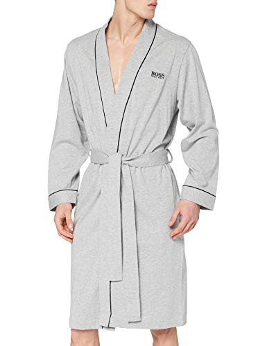 BOSS Herren Kimono BM Morgenmantel aus gebürsteter Baumwolle im Kimono-Stil mit Logo von BOSS