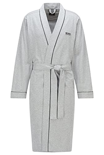 BOSS Herren Kimono BM Morgenmantel aus gebürsteter Baumwolle im Kimono-Stil mit Logo von BOSS