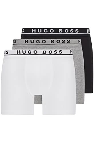BOSS Hugo Herren Boxershorts Unterhosen Boxer Brief 50325404 3er Pack (M, Mix (-999)) von BOSS