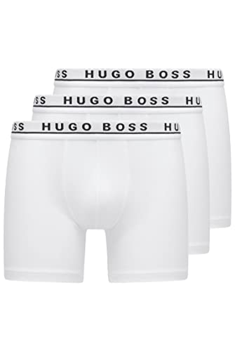 BOSS Herren Brief 3p Co/EL Boxershorts, Bianco (White 100), S EU von HUGO BOSS