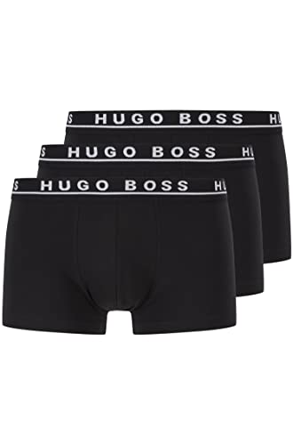 BOSS Herren Trunk 3P CO/EL Dreier-Pack Boxershorts aus Stretch-Baumwolle mit Logo am Bund,M,Schwarz von BOSS