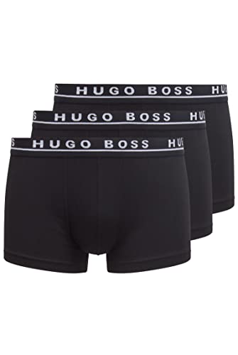 BOSS Herren Trunk 3P CO/EL Dreier-Pack Boxershorts aus Stretch-Baumwolle mit Logo am Bund,XL,Schwarz von BOSS