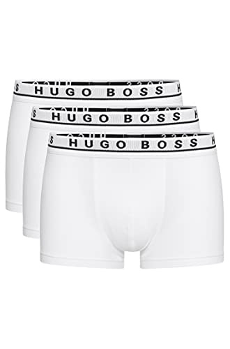 BOSS Hugo Herren Retroshorts Boxer 3P BM 10146061 07, 3er Pack, Einfarbig, Gr. Medium, Weiß (White 100) von BOSS