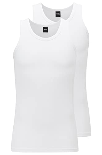 HUGO BOSS Herren Tank Tops Unterhemden Stretch Cotton Slim Fit 50325406 2er Pack, Farbe:Weiß, Artikel:-100 White, Wäschegröße:XL von HUGO BOSS