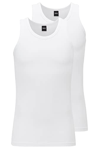 HUGO BOSS Herren Tank Tops Unterhemden Stretch Cotton Slim Fit 50325406 2er Pack, Farbe:Weiß, Artikel:-100 White, Wäschegröße:2XL von HUGO BOSS