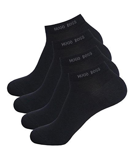 Hugo Boss Herren Sneaker Socken Füßlinge Business Socks 50388443 4 Paar, Farbe:Schwarz, Größe:39-42, Artikel:-001 black von BOSS