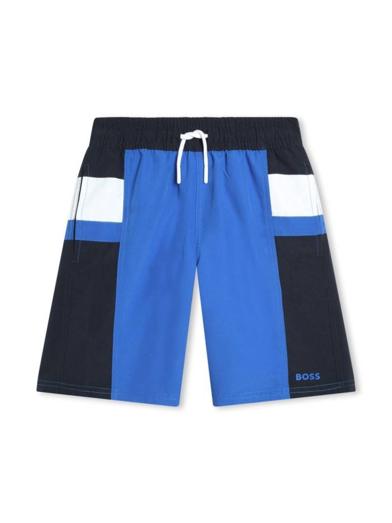 BOSS Kidswear Badeshorts in Colour-Block-Optik - Blau von BOSS Kidswear