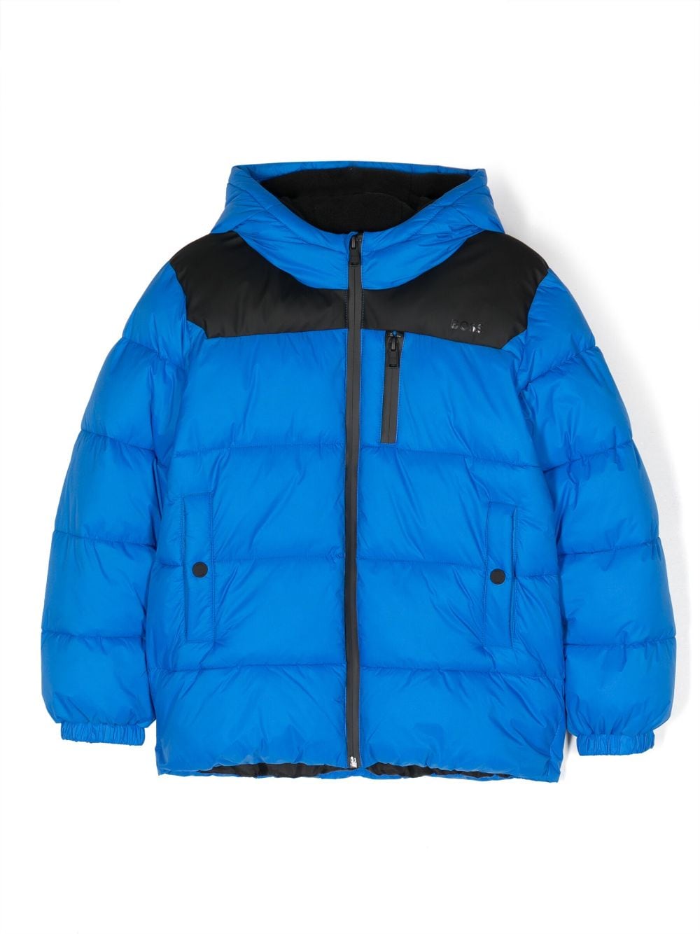 BOSS Kidswear Gefütterte Jacke mit Logo-Print - Blau von BOSS Kidswear