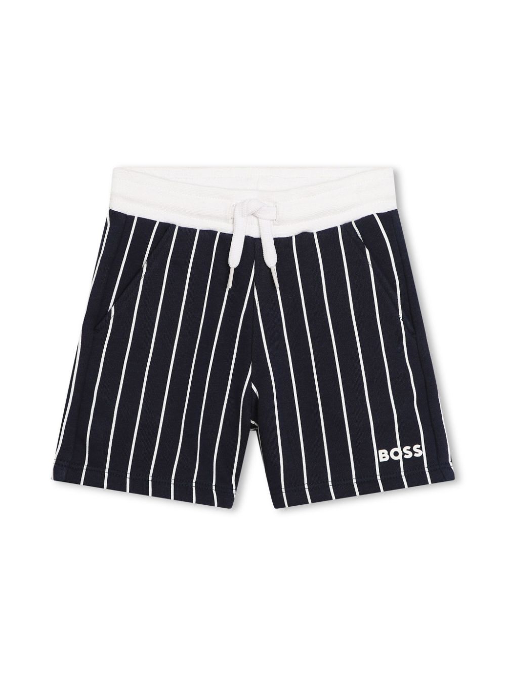 BOSS Kidswear Gestreifte Shorts mit Logo-Print - Schwarz von BOSS Kidswear