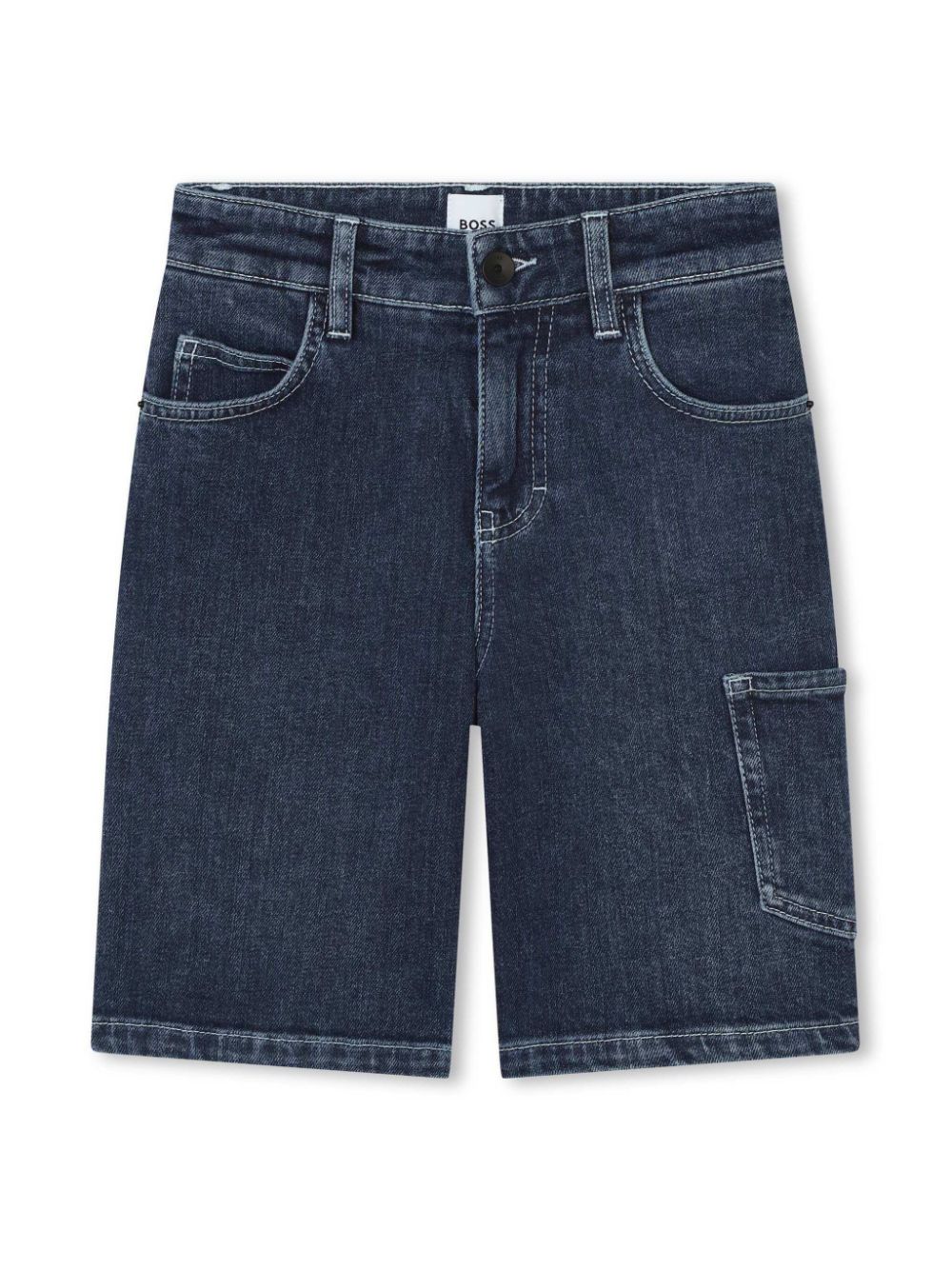 BOSS Kidswear Jeans-Shorts mit Logo-Stickerei - Blau von BOSS Kidswear