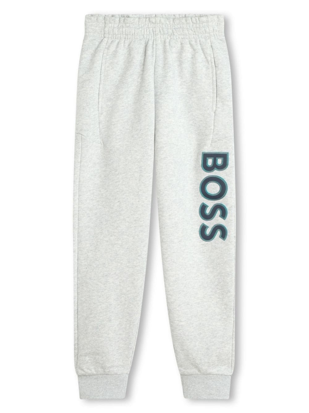BOSS Kidswear Jogginghose aus Fleece mit Logo-Print - Grau von BOSS Kidswear