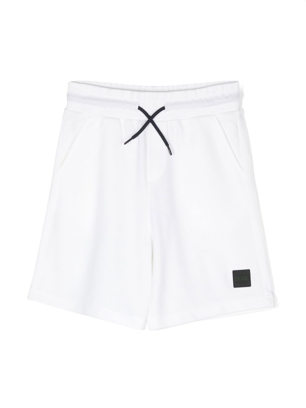 BOSS Kidswear Joggingshorts mit Logo-Patch - Weiß von BOSS Kidswear