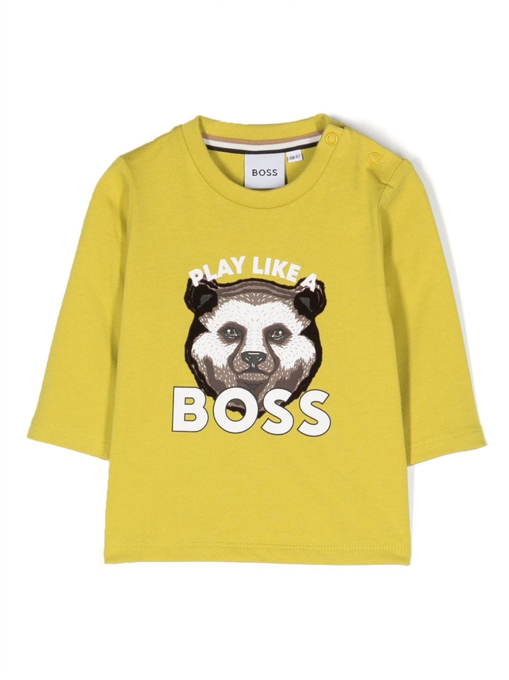 BOSS Kidswear Langarmshirt mit Slogan-Print - Gelb von BOSS Kidswear