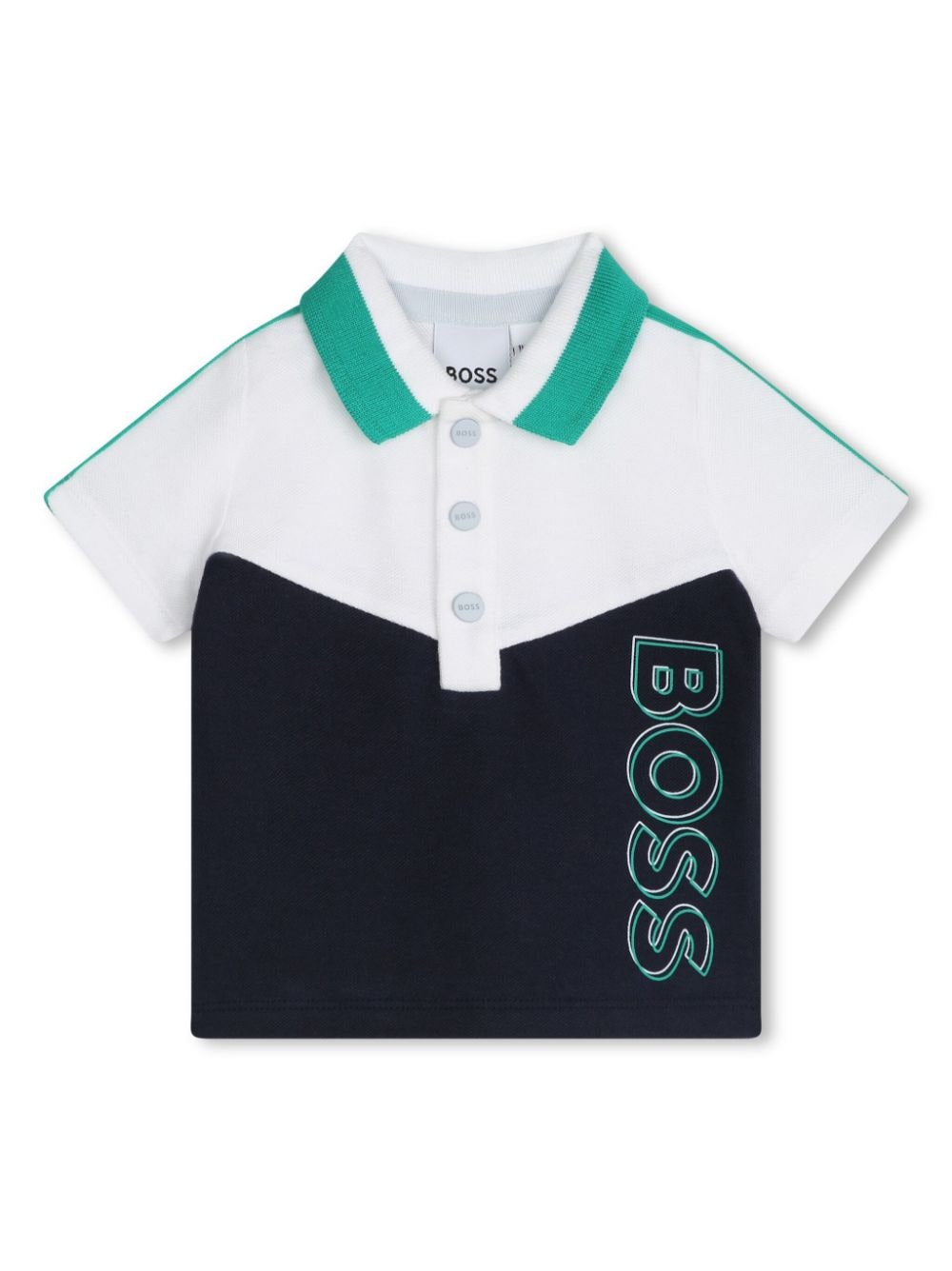 BOSS Kidswear Poloshirt in Colour-Block-Optik mit Logo - Blau von BOSS Kidswear