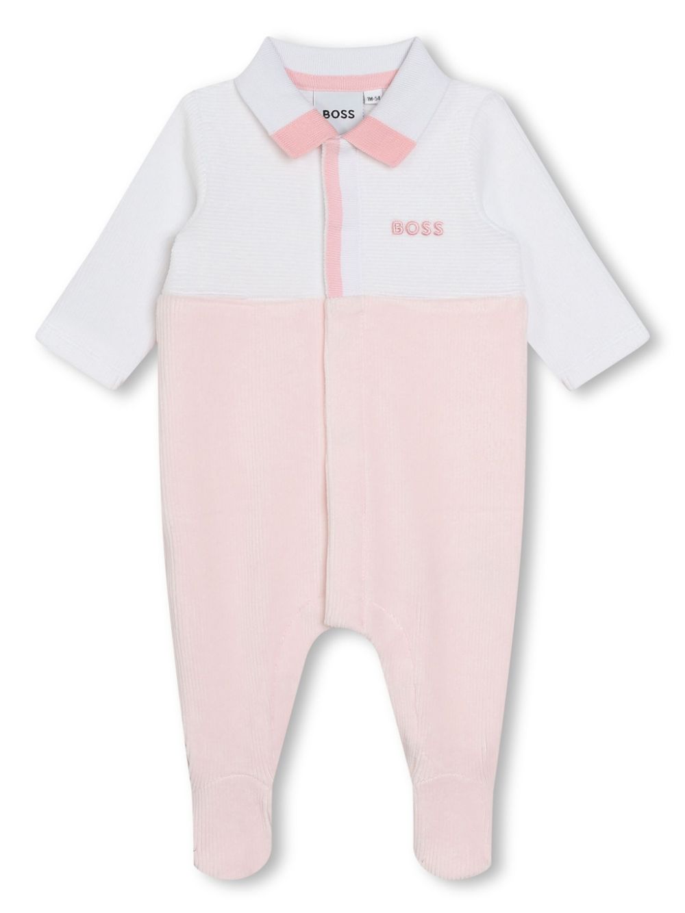 BOSS Kidswear Pyjama aus Samt mit Logo-Stickerei - Rosa von BOSS Kidswear