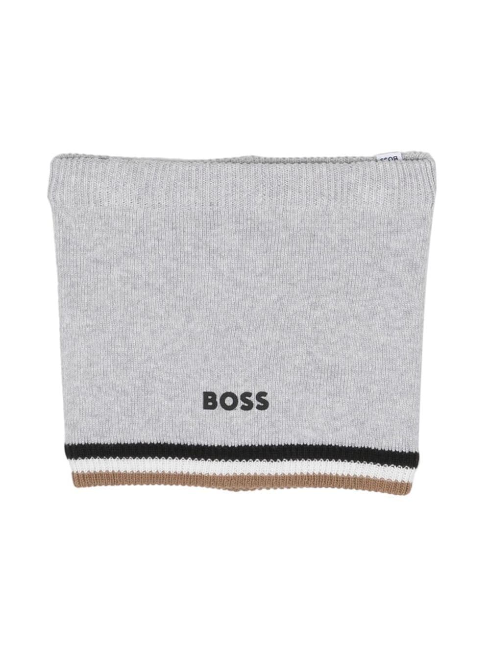 BOSS Kidswear Schal mit Logo-Prägung - Grau von BOSS Kidswear