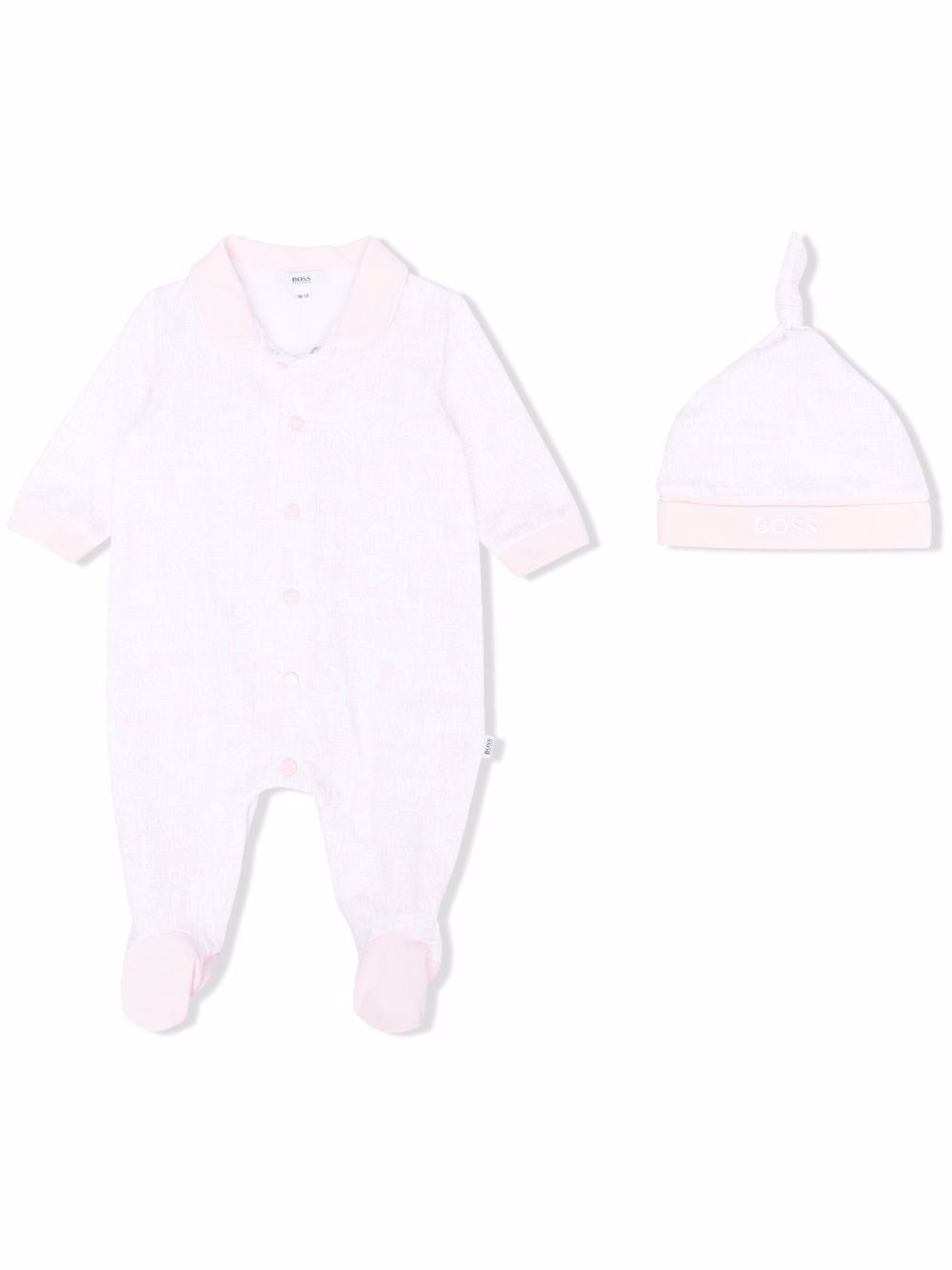 BOSS Kidswear Strampler-Set mit Logo-Print - Weiß von BOSS Kidswear