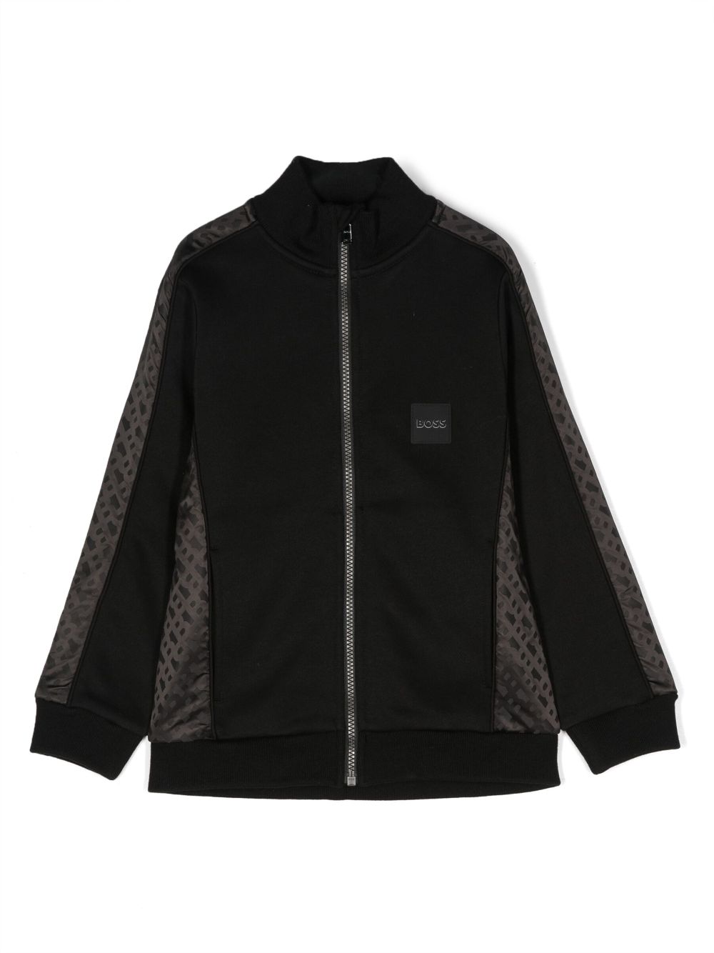 BOSS Kidswear Sweatshirtjacke mit Monogramm - Schwarz von BOSS Kidswear