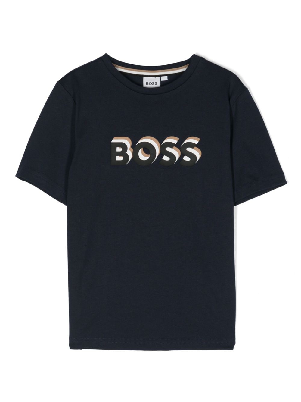 BOSS Kidswear T-Shirt mit gummiertem Logo - Blau von BOSS Kidswear