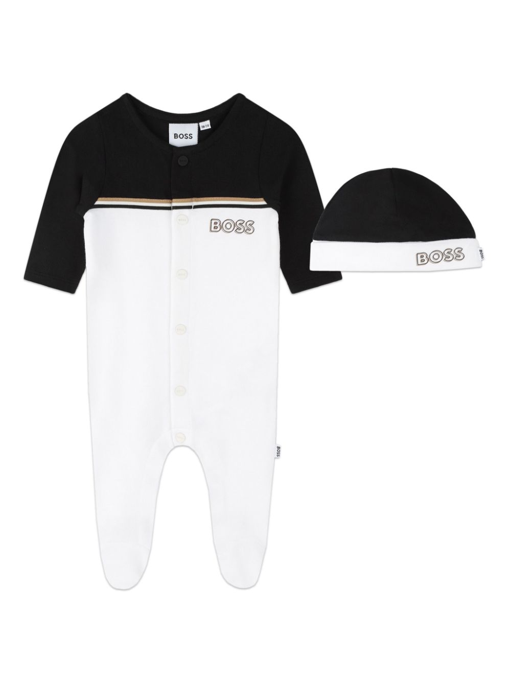 BOSS Kidswear Zweifarbiges Strampler-Set - Weiß von BOSS Kidswear