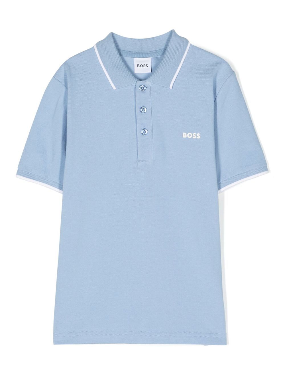 BOSS Kidswear Poloshirt mit Logo-Prägung - Blau von BOSS Kidswear