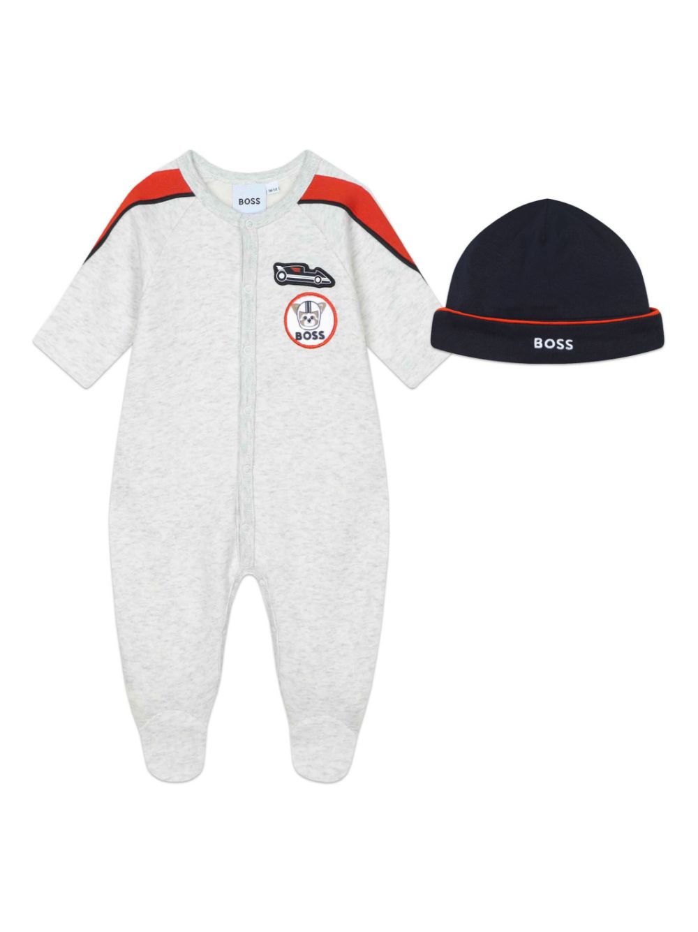 BOSS Kidswear Set aus Pyjama und Mütze mit Logo - Grau von BOSS Kidswear