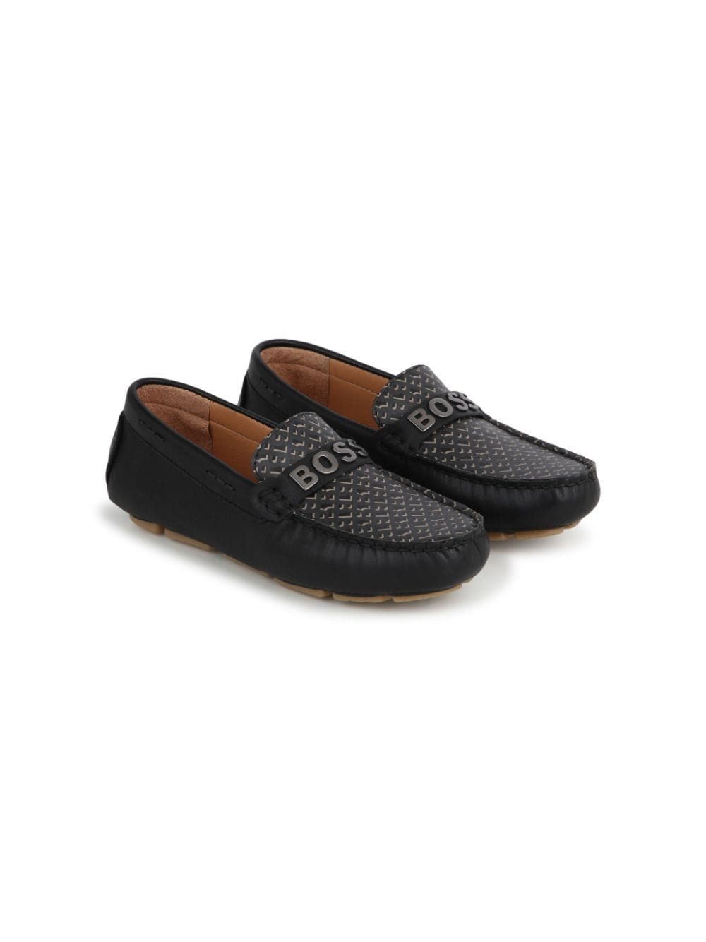 BOSS Kidswear Loafer mit Logo-Schild - Schwarz von BOSS Kidswear