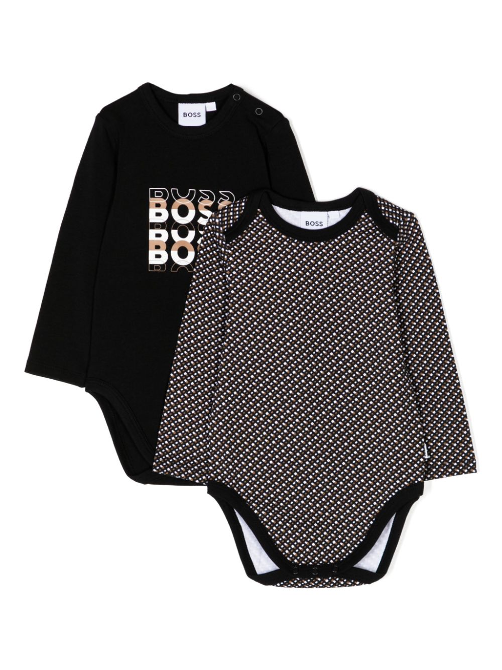 BOSS Kidswear Strampler-Set mit Logo-Print - Schwarz von BOSS Kidswear