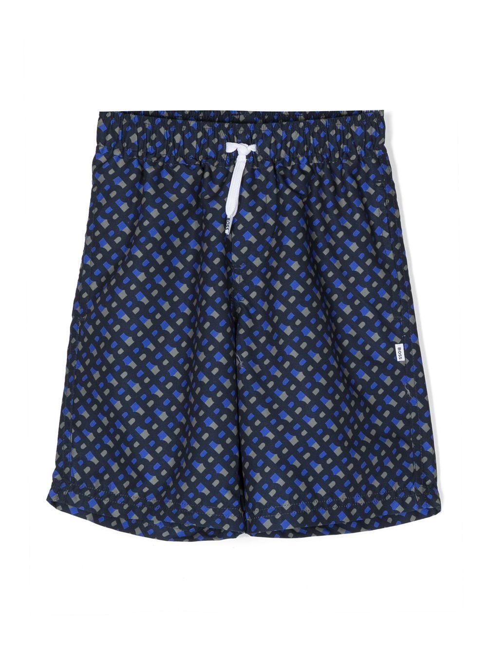 BOSS Kidswear Badeshorts mit Monogramm-Print - Blau von BOSS Kidswear