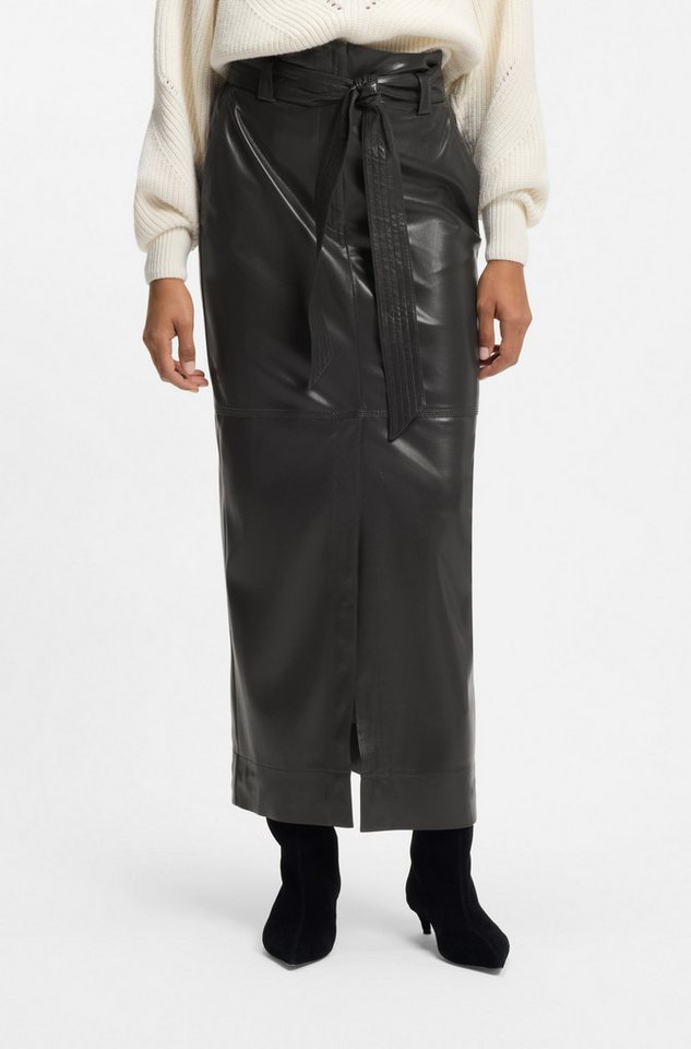 BOSS ORANGE Bleistiftrock Vacaro Premium Damenmode in Lederoptik, mit Gürtel von BOSS ORANGE