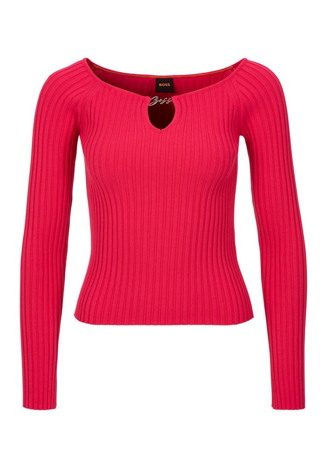 BOSS ORANGE Carmenpullover C_Fayez Cut-Out mit Logodetail BOSS ORANGE Carmenpullover C_Fayez Cut-Out mit Logodetail von BOSS ORANGE