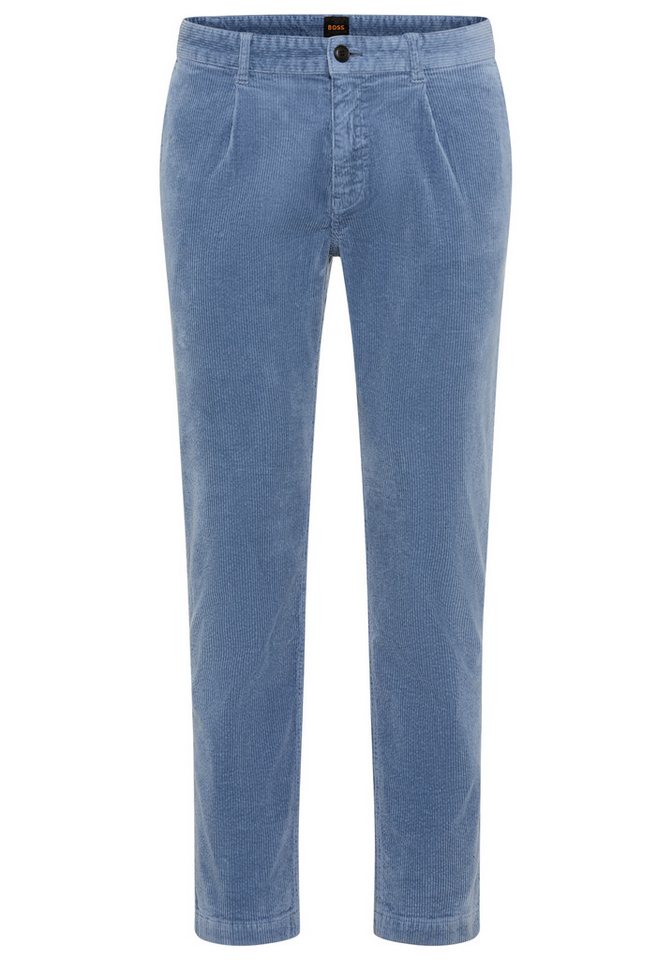 BOSS ORANGE Cordhose Pleated tapered fit, Feincord-Qualität, Bundfalte von BOSS ORANGE