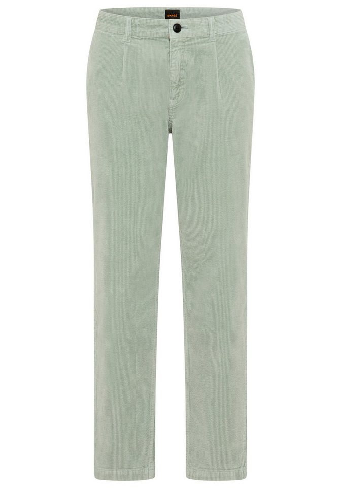 BOSS ORANGE Cordhose Pleated tapered fit, Feincord-Qualität, Bundfalte von BOSS ORANGE