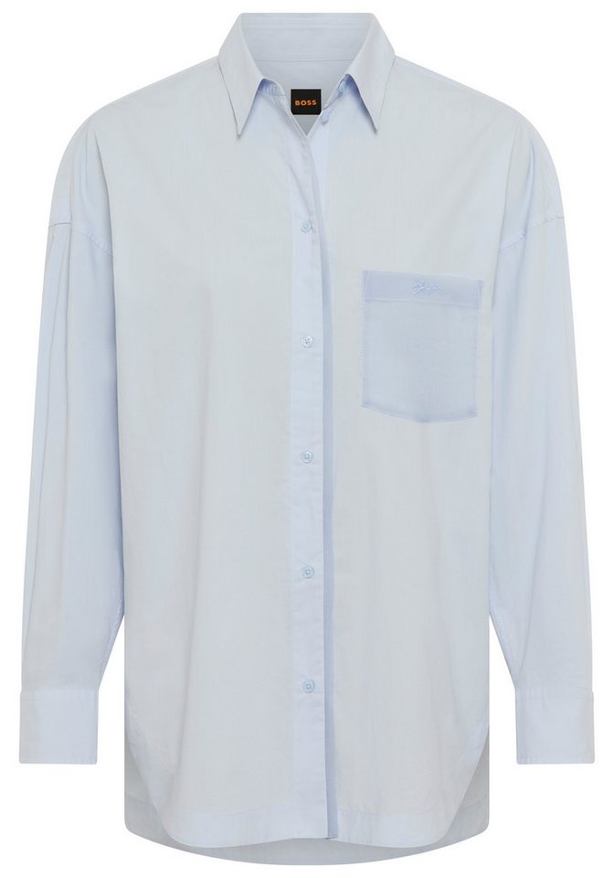 BOSS ORANGE Hemdbluse Bonsta Premium Damenmode Oversize Fit mit Logostickerei von BOSS ORANGE