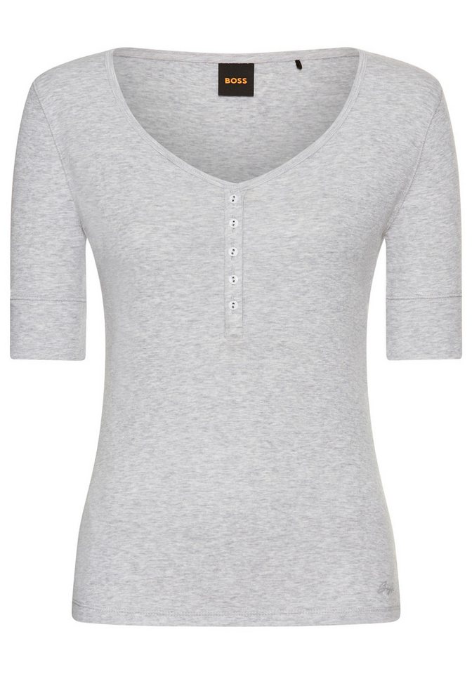 BOSS ORANGE Henleyshirt Espen Premium Damenmode mit Knopfleiste am V-Ausschnitt von BOSS ORANGE