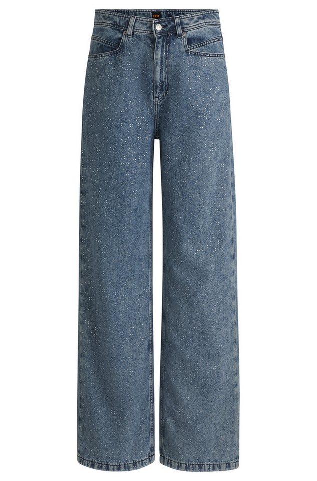 BOSS ORANGE High-waist-Jeans Marlene High Rise, High Waist Premium Damenmode mit All Over Straß und Glitzer Effekt von BOSS ORANGE