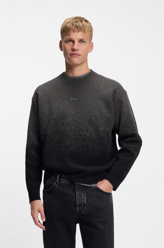 BOSS ORANGE Jacquardpullover Kalbrush Rundhalsausschnitt, Relaxed Fit, Jacquard-Strick mit Farbverlauf BOSS ORANGE Jacquardpullover Kalbrush Rundhalsausschnitt, Relaxed Fit, Jacquard-Strick mit Farbverlauf von BOSS ORANGE