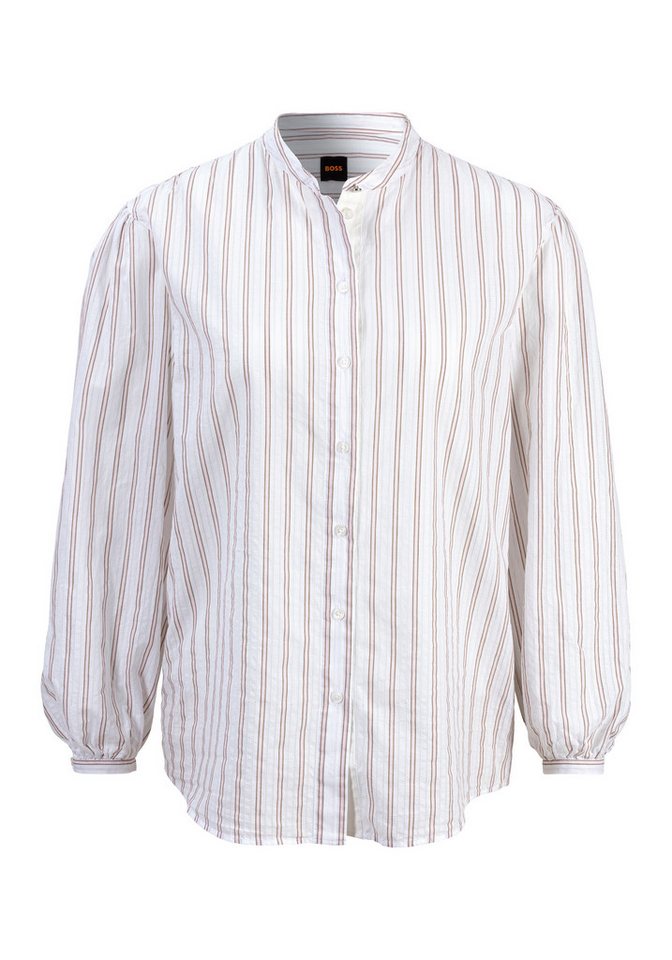 BOSS ORANGE Klassische Bluse Bilast Premium Damenmode mit Raffungen an den Ärmeln von BOSS ORANGE